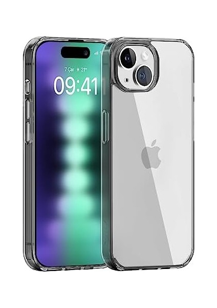 Labs Apple iPhone 15 Plus (6.7") Air Hybrid Darbe Emici Tpu + Pc Şeffaf Kılıf (Smoke Black)