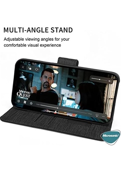 Samsung Galaxy A73 5g Kılıf Fabric Book Wallet Siyah