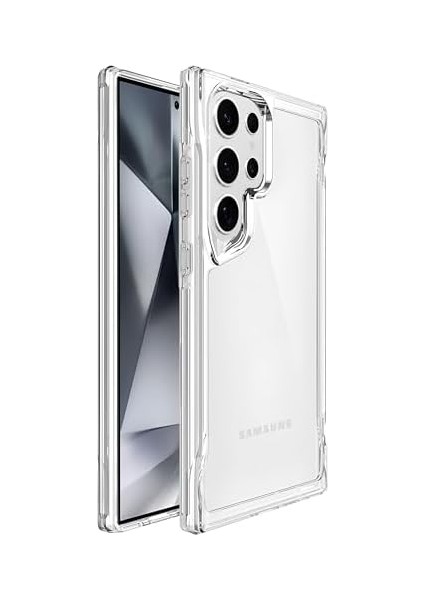 Samsung Galaxy S24 Ultra Için Crystal Armor Serisi Şok Emici Yumuşak Silikon Kenar Arkası Sert Polikarbonat Darbeye Dayanıklı Şeffaf Kılıf