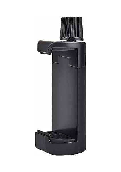 Dikey ve Yatay Açılabilir Profesyonel Fotoğraf ve Video Çekim Aparatı Kolay Taşınabilir Ergonomik (Min 5cm Max 10CM) Telefon Tutucu Tripod Başlık Aparatı (Siyah)