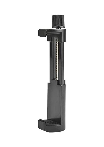 Dikey ve Yatay Açılabilir Profesyonel Fotoğraf ve Video Çekim Aparatı Kolay Taşınabilir Ergonomik (Min 5cm Max 10CM) Telefon Tutucu Tripod Başlık Aparatı (Siyah)