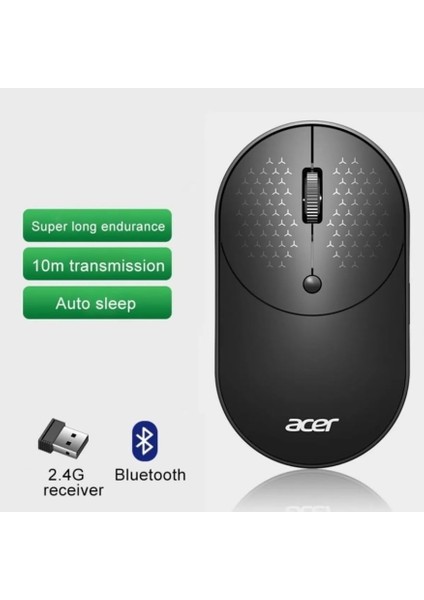 Kablosuz Dual Mod USB 2.4ghz Kablosuz ve Bluetooth Mouse Otomatik Uyku Modlu Ister Bluetooth Ister 2.4ghz Receiver Kullan OMR080 Bilgisayar Notebook Laptop Kablosuz Fare