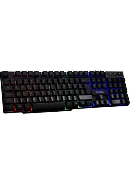 KB-188 Borealis Siyah USB Gökkuşağı Aydınlatmalı Q Gaming Oyuncu Klavyesi
