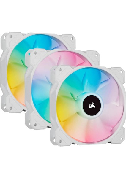 Sp Serisi, Icue SP120 Rgb Elıte Beyaz, 120MM, Pwm, Corsair Airguide Teknolojisi, Lighting Node Core Kontrolcü Dahil, Rgb Fan, 3'lü Paket (CO-9050137-WW)