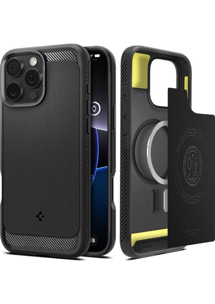 Apple iPhone 16 Pro Max Kılıf Rugged Armor Magfit Magsafe Özellikli Matte Black - ACS07986