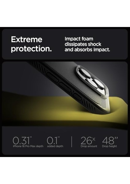 Apple iPhone 16 Pro Max Kılıf Rugged Armor Magfit Magsafe Özellikli Matte Black - ACS07986