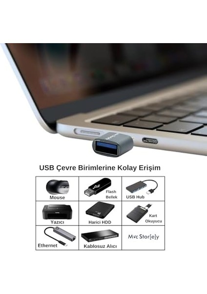 Type-C Dönüştürücü USB 3.0 Thunderbolt 3 Dönüştürücü Hafif Cep Tipi