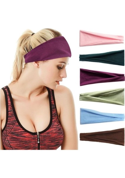 Elastik Yoga Bandı Spor Ter Bandı Kadın Erkek Koşu Spor Bandaj Kafa Bantları