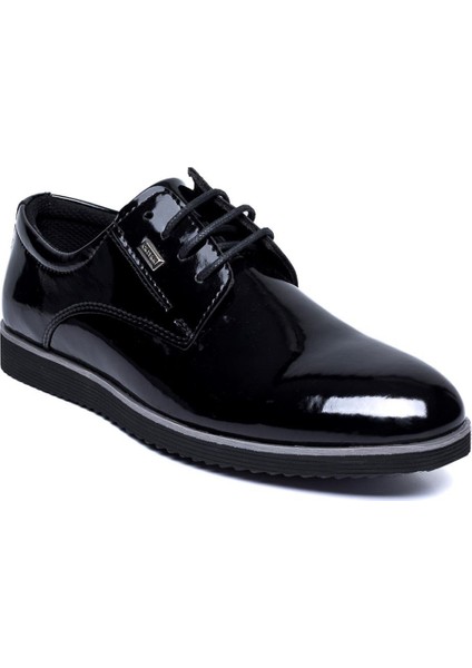 Siyaha Beyaz ve Siyaha Siyah Rugan Erkek Klasik Ayakkabı