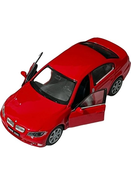 Bmw 330İ 11.5 1/36 Ölçek Diecast Metal Model Çek Bırak Araba Kırmızı