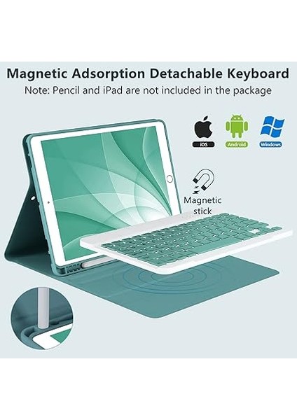 Samsung Galaxy Tab S8 Kılıf Yatay Standlı Kalem Bölmeli Bluetooth Özellikli Türkçe Q Klavyeli Kılıf (SM-X700)