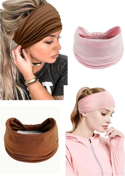 2'li Saç Bandı, Yoga Saç Bandı Pamuklu, Bandana