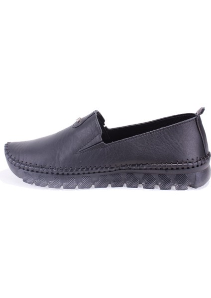 DZA07-63114 Siyah Ortopedik Günlük Deri Kadın Ayakkabı modelleri