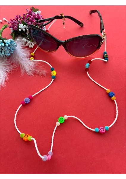 Gülen Surat Boncuklu Gözlük Aksesuarı modelleri