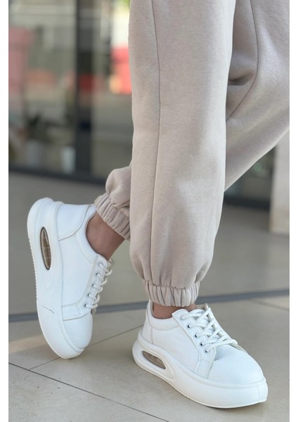 Günlük Kadın Sneaker Örgü Bağcıklı Hafif Kalın Yüksek Balon Taban Yürüyüş Spor Ayakkabı 5750