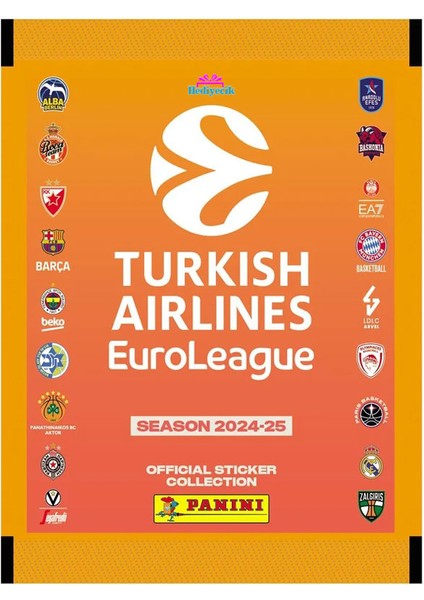 Turkish Airlines Euroleague 2025 Sticker Seti 8 Paket (40 Adet) indirimleri