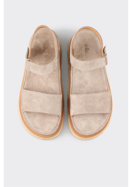 Bej Deri Kadın Sandalet fırsatları