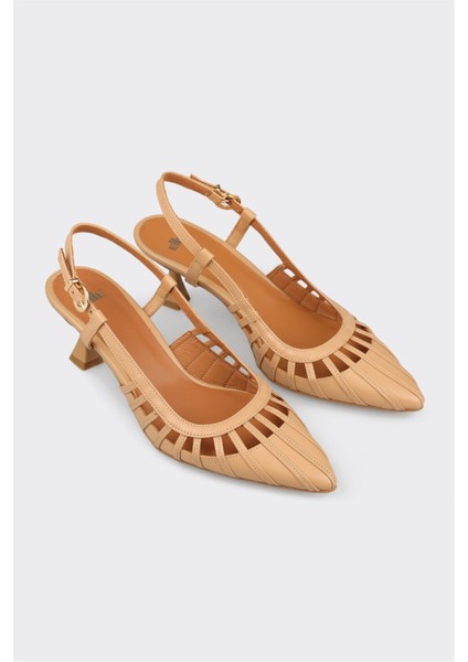 Naturel Deri Kadın Topuklu Ayakkabı fiyatları