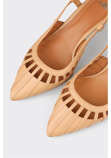 Naturel Deri Kadın Topuklu Ayakkabı fırsatları