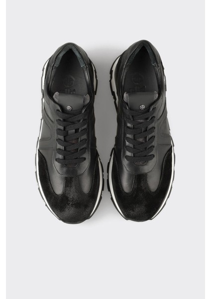 Siyah Deri Erkek Spor Ayakkabı fırsatları