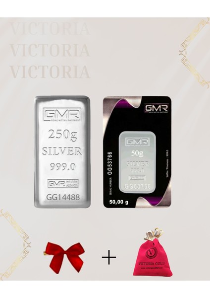 Vıctorıa Gold Sertifikalı 300 gr Külçe Gümüş 999 Ayar