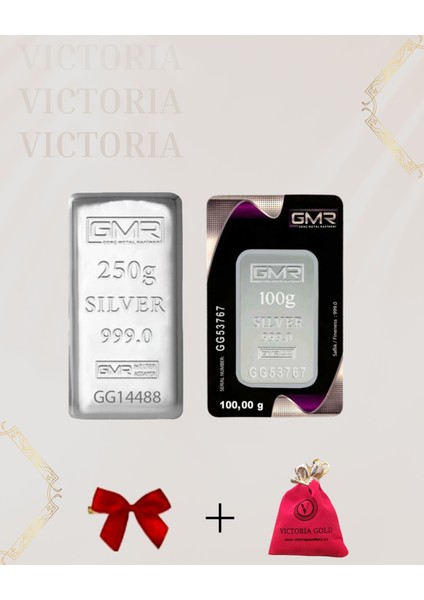 Vıctorıa Gold Sertifikalı 350 gr Külçe Gümüş 999 Ayar