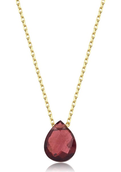 Rhodolite Damla Taşlı Kolye