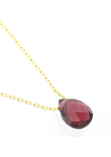 Rhodolite Damla Taşlı Kolye