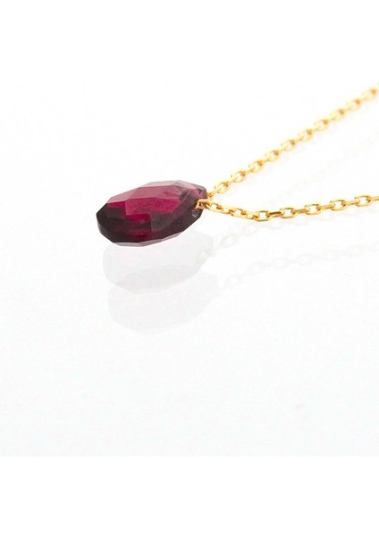Rhodolite Damla Taşlı Kolye
