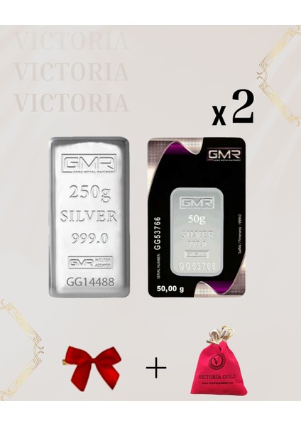 Vıctorıa Gold Sertifikalı 350 gr Külçe Gümüş 999 Ayar
