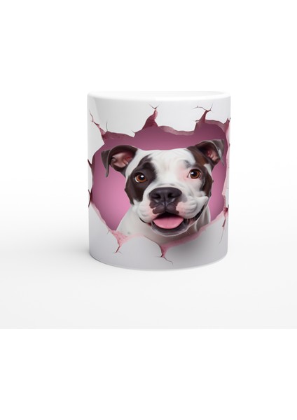 Duvarı Delip Bakan Boxer Köpek Temalı Baskılı Kupa Bardak