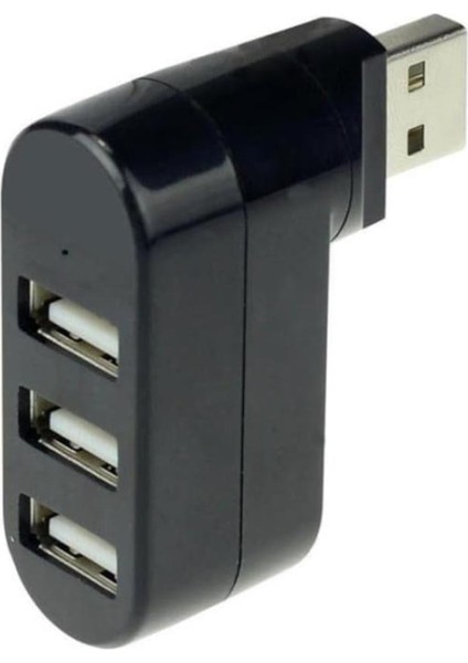 3 Port 180 Dirsek USB Hub Çoğaltıcı Çoklayıcı USB 2.0 Çoklama