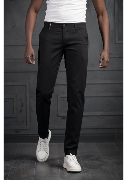 Slimfit Küçük Armürlü Yazlık Pamuklu Gabardin Pantolon