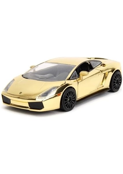 Hızlı ve Öfkeli 1:24 Lamborghini Gallardo Altın Krom Döküm Araba