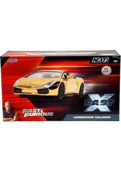 Hızlı ve Öfkeli 1:24 Lamborghini Gallardo Altın Krom Döküm Araba