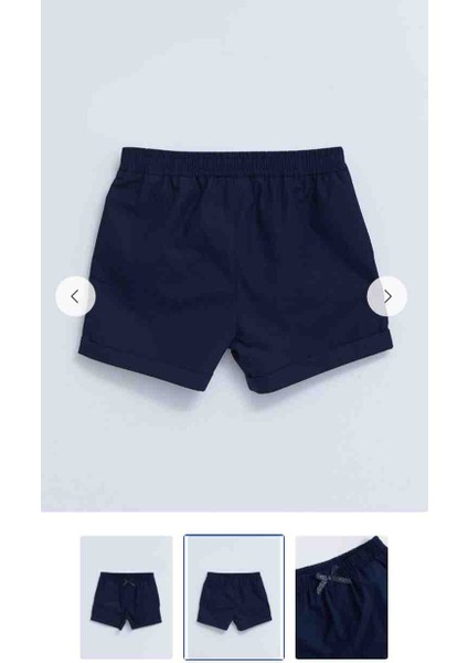 Beli Lastikli Basic Poplin Kız Çocuk Şort