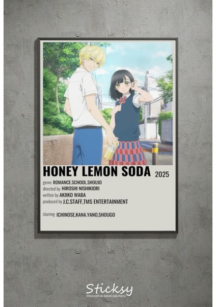 Honey Lemon Soda Poster , Çerçevesiz Duvar Posteri Kalın Kağıt Afiş Anime