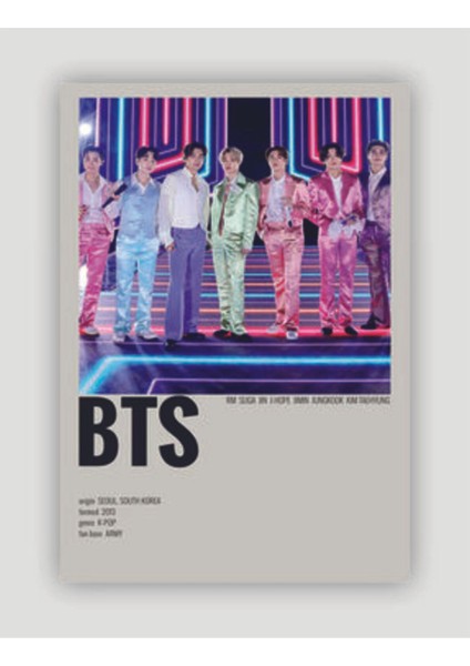 Bts K-Popduvar Posteri - Duvar Dekoru - Kalın Kağıt - Çerçevesiz