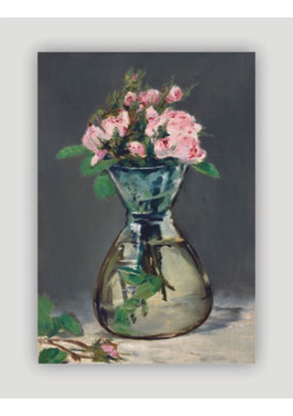 Moss Rosesın A Vase Edouard Manet Duvar Posteri - Kalın Kağıt - Çerçevesiz