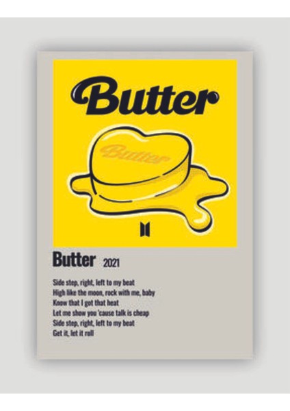 Bts Butterk-Pop Duvar Posteri - Duvar Dekoru - Kalın Kağıt - Çerçevesiz