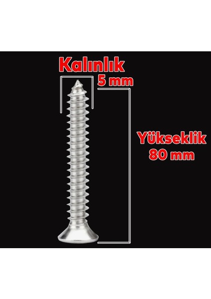 Sunta Vidası 5X80 mm (200 Adet)