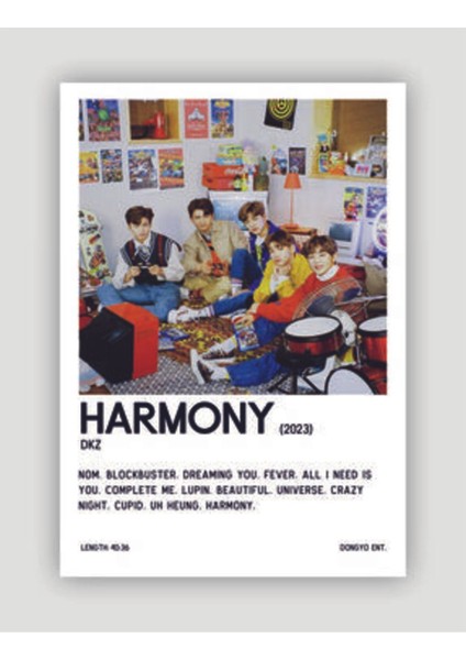 Dkz Harmonyk-Pop Duvar Posteri - Duvar Dekoru - Kalın Kağıt - Çerçevesiz