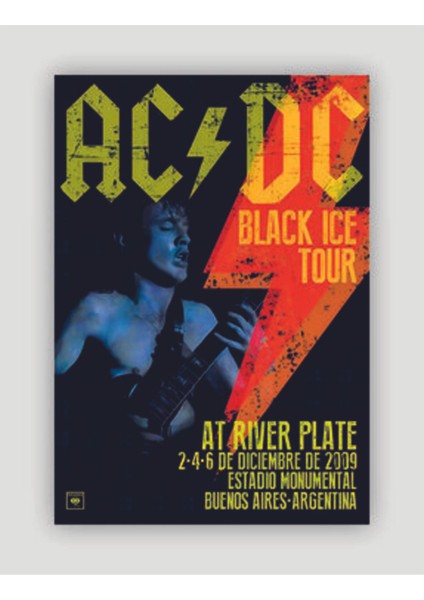 Acdc Black Icetour 2009 Vintage Duvar Posteri - Duvar Dekoru - Kalın Kağıt - Çerçevesiz