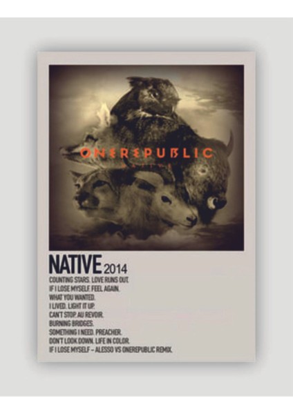 Native Duvarposteri - Duvar Dekoru - Kalın Kağıt - Çerçevesiz