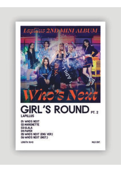 Lapıllusgirl´s Round K-Pop Duvar Posteri - Duvar Dekoru - Kalın Kağıt - Çerçevesiz