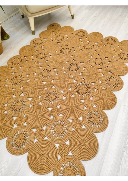 Jüt Hasır Görünümlü Desenli Modern El Örgüsü Dikdörtgen Halı Kilim fiyatları