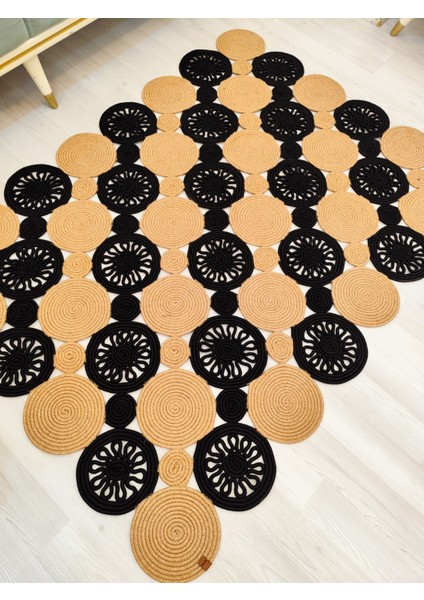 Jüt Hasır Görünümlü Desenli Modern El Örgüsü Dikdörtgen Halı Kilim fiyatları