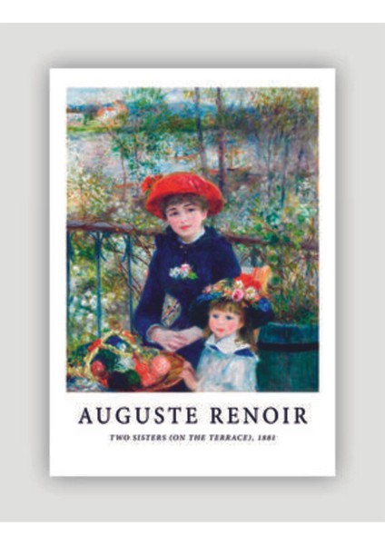Two Sisters(On The Terraca) 1881 Auguste Renoir Duvar Posteri -Duvar Dekoru-Kalın Kağıt-Çerçevesiz