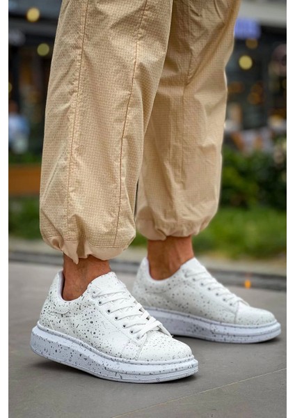 KB-X500 Kuback Beyaz Silwer Bağcıklı Günlük Erkek Ayakkabı