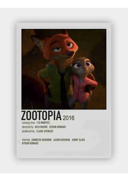 Afiş Zootopia -Hayvanlar Şehri Animasyon Film Duvar Posteri - Kalın Kağıt - Çerçevesiz